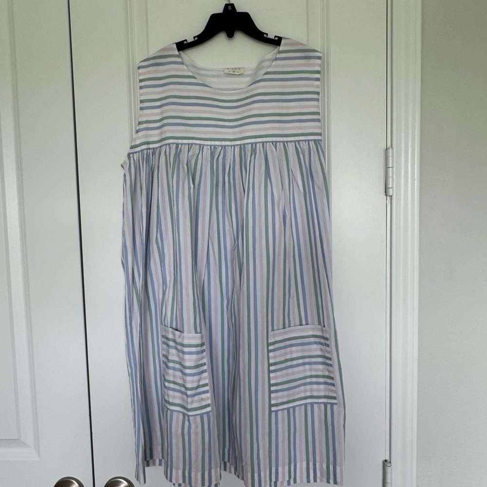 LAKE Striped Sleeveless Dress with Pockets